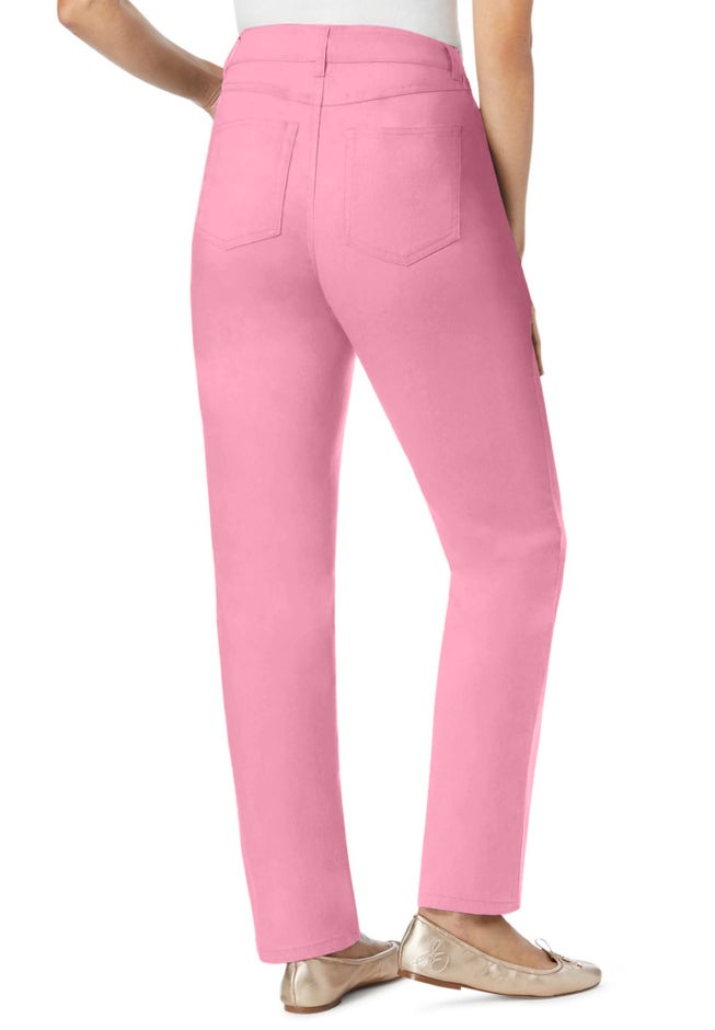 Stretch Denim 5-Pocket Straight-Leg Jeans