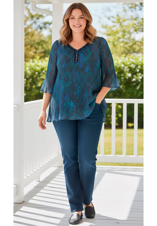 Stretch Straight-Leg Clean Jeans