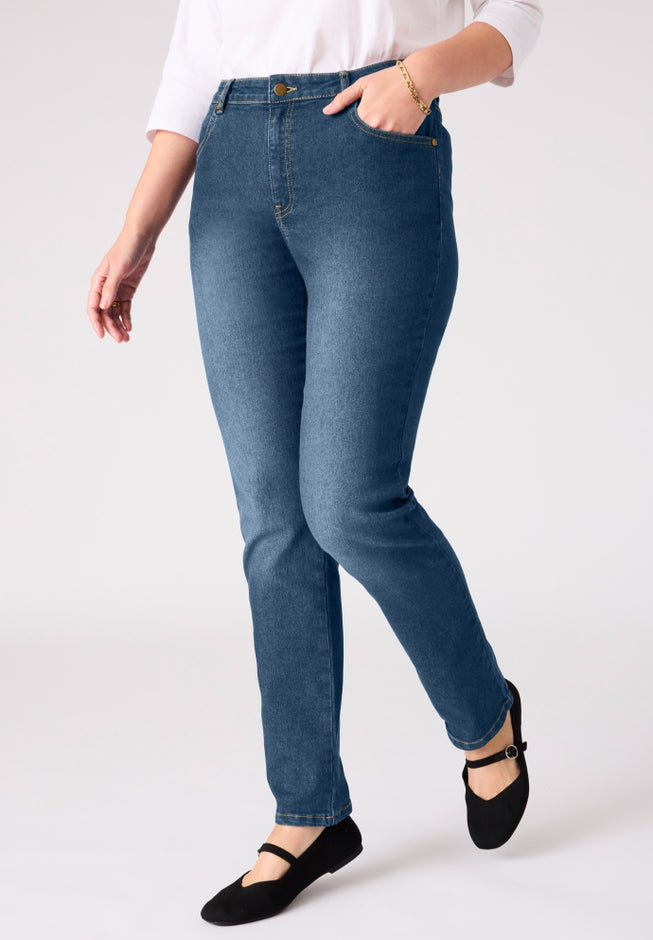 Stretch Straight-Leg Clean Jeans