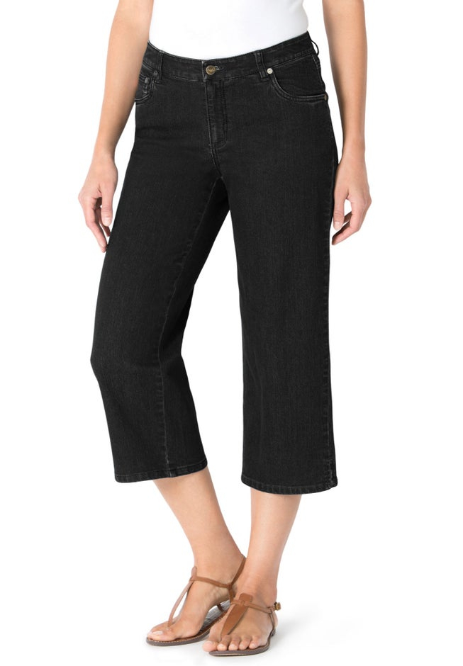 Stretch Denim Five-Pocket Capri Jeans