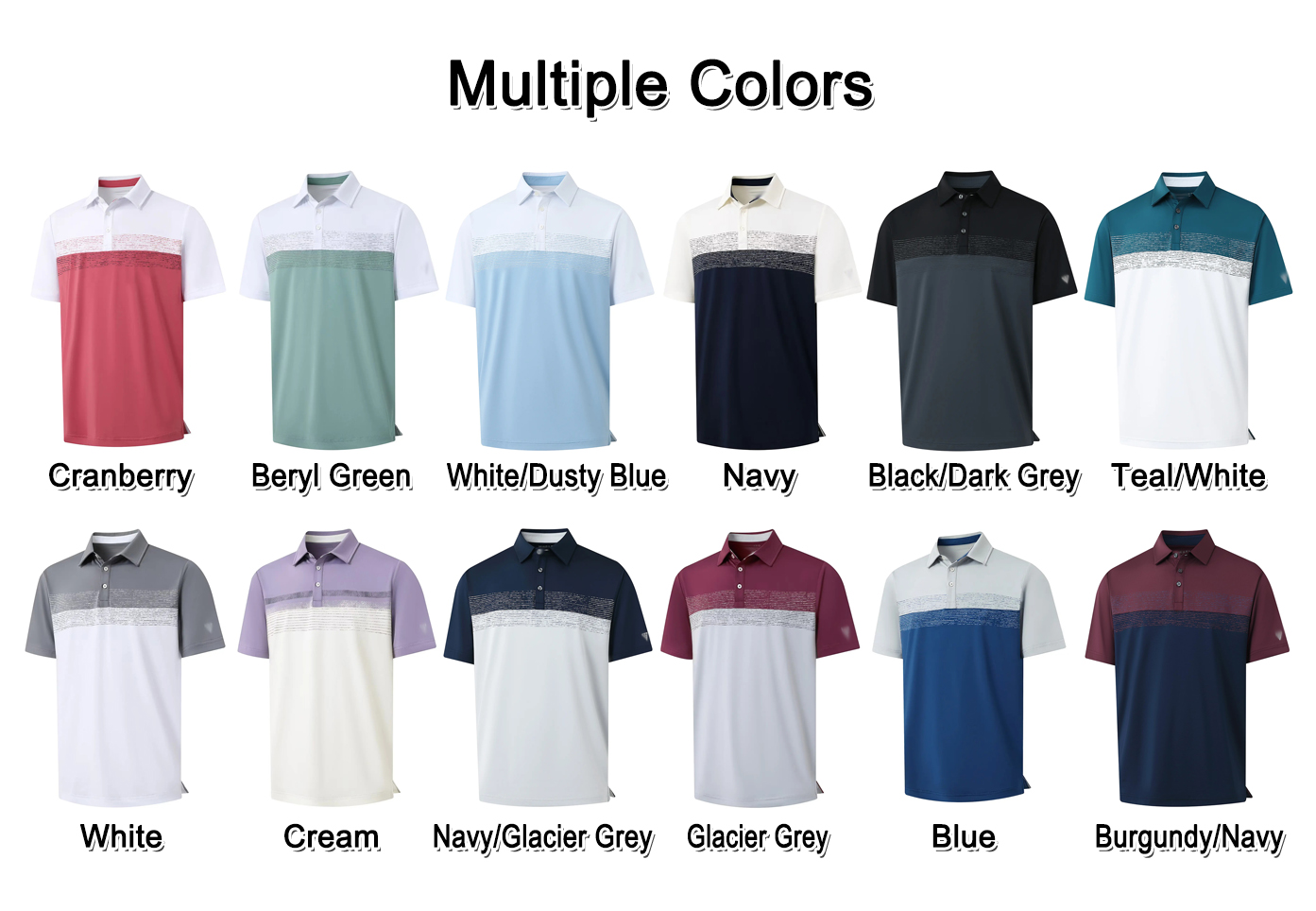 Men's Polo Shirts Dry Fit Performance Color Block Shirt