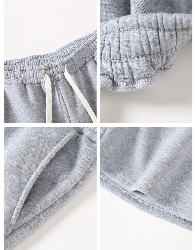 Men's Plain Drawstring Waist Sweat Short Unisex Sport Lounge Short