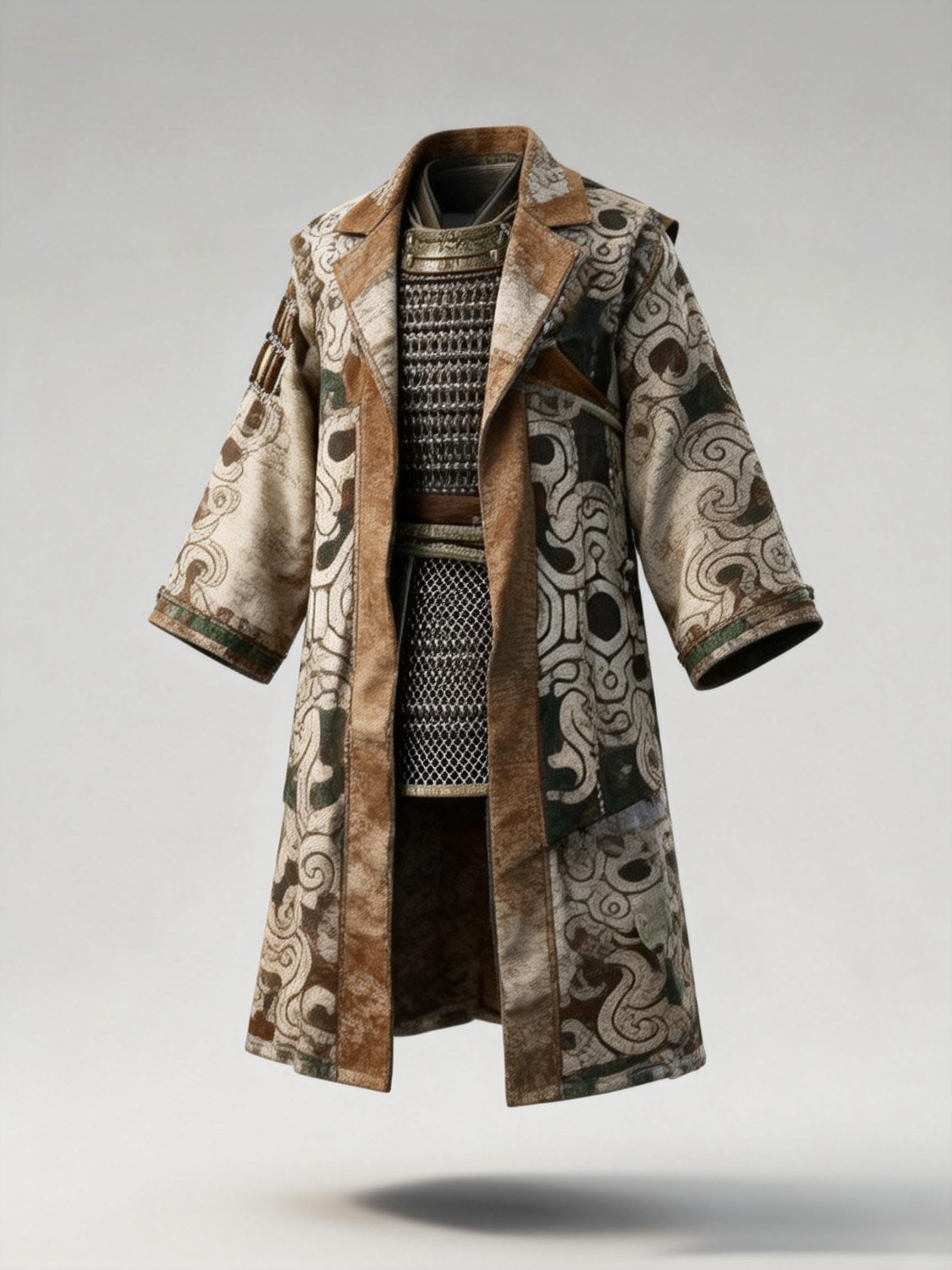 Men's Vintage Japanese Coat with Chainmail Inner Layer