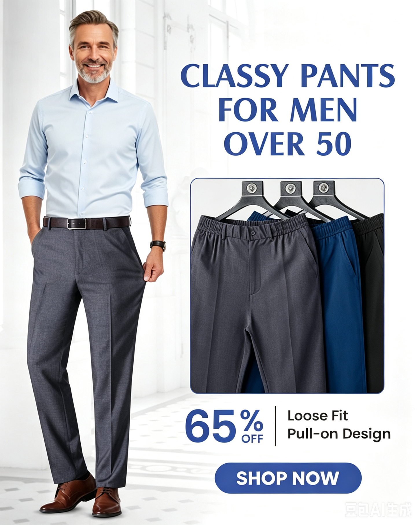 Men's Pleated Ice Silk High-Waist Comfort Pants