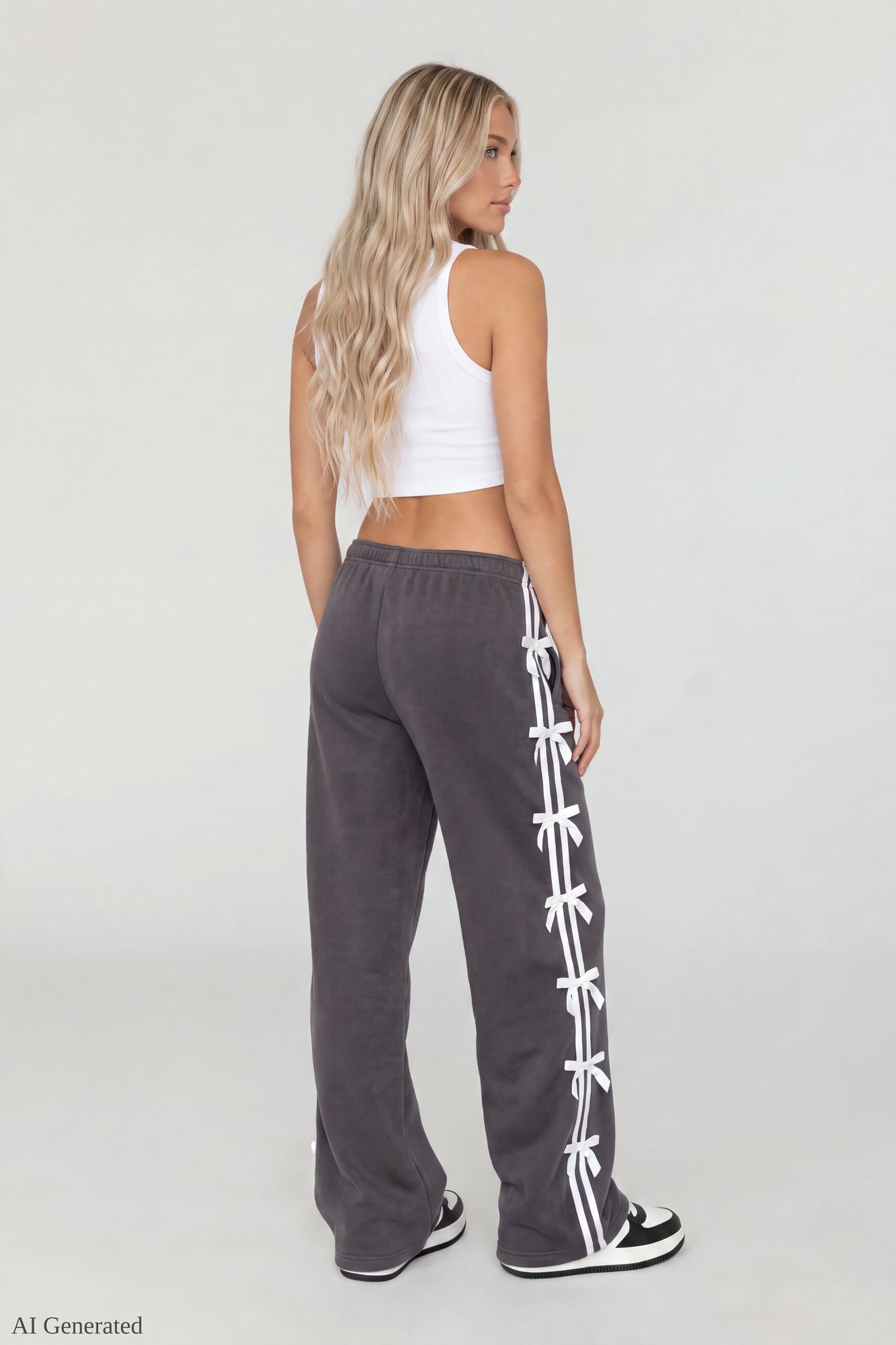 Fleece 3D Bow Wide Leg Sweatpant