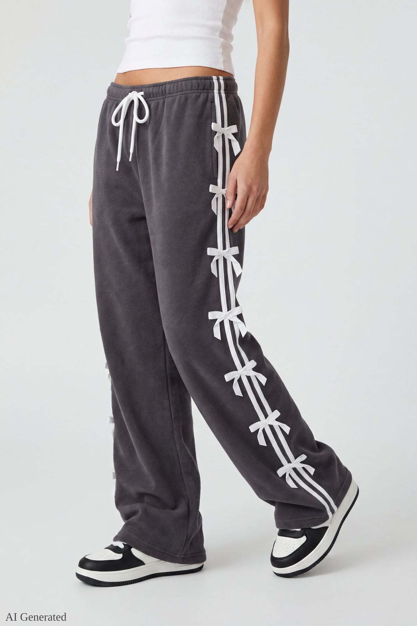 Fleece 3D Bow Wide Leg Sweatpant