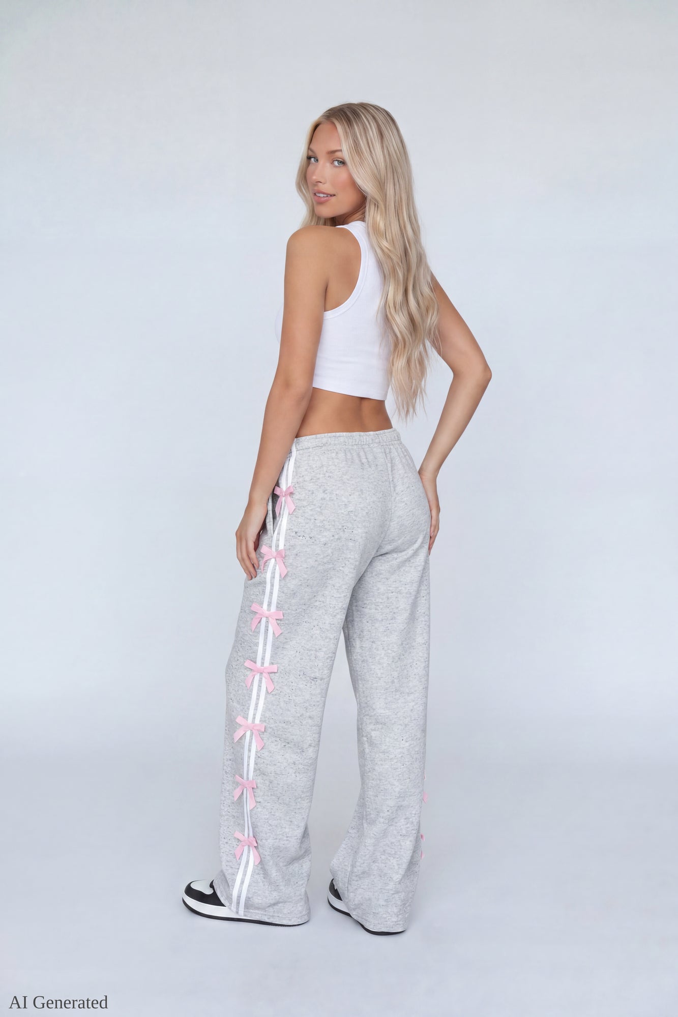 Fleece 3D Bow Wide Leg Sweatpant
