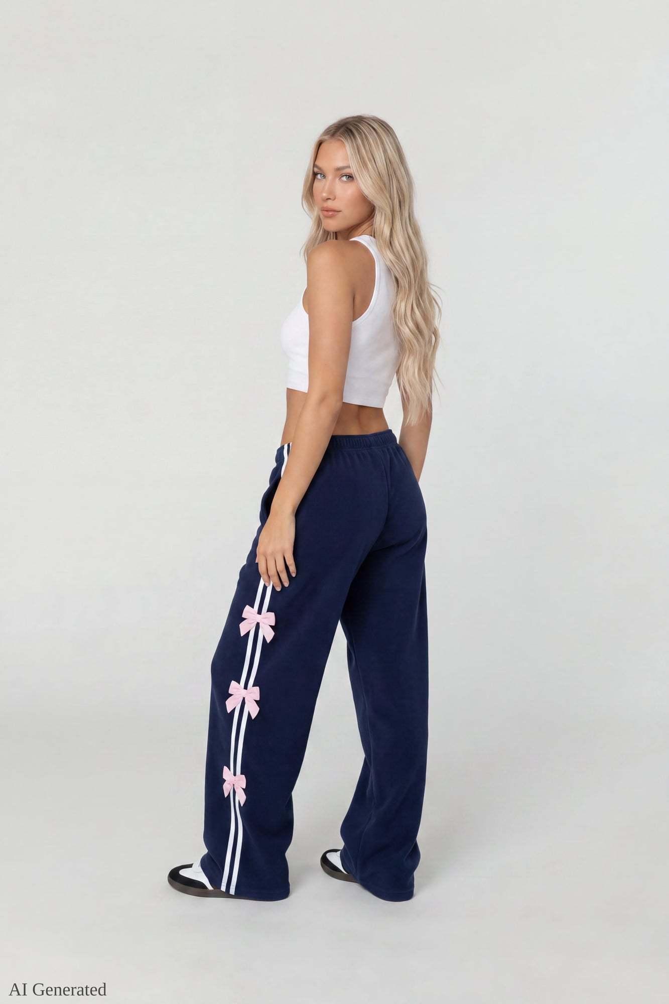 Fleece 3D Bow Wide Leg Sweatpant