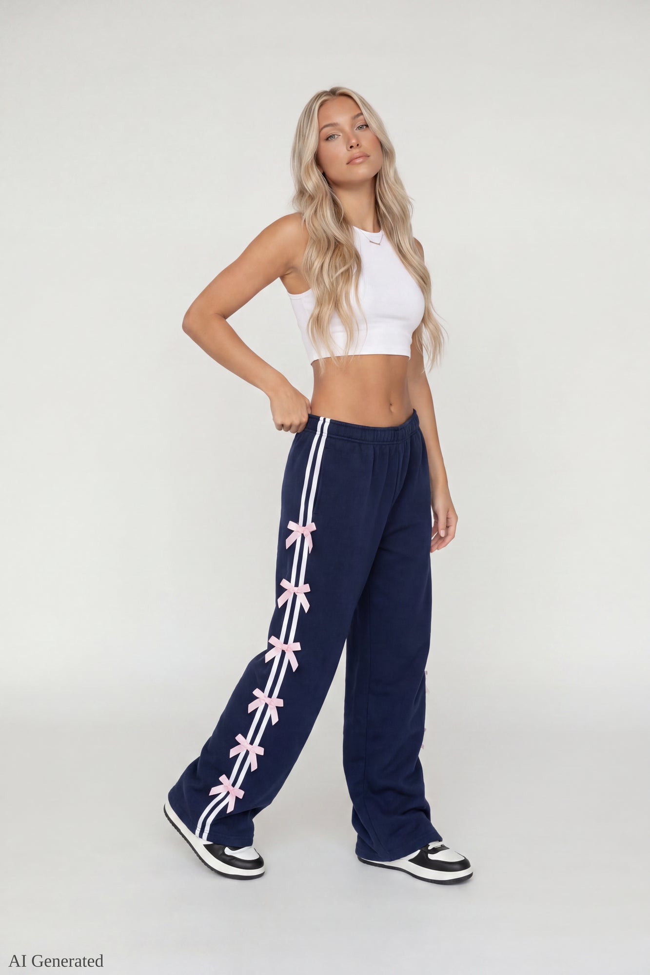 Fleece 3D Bow Wide Leg Sweatpant