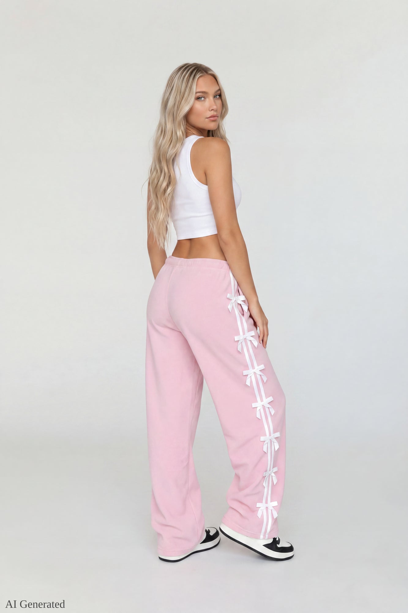 Fleece 3D Bow Wide Leg Sweatpant