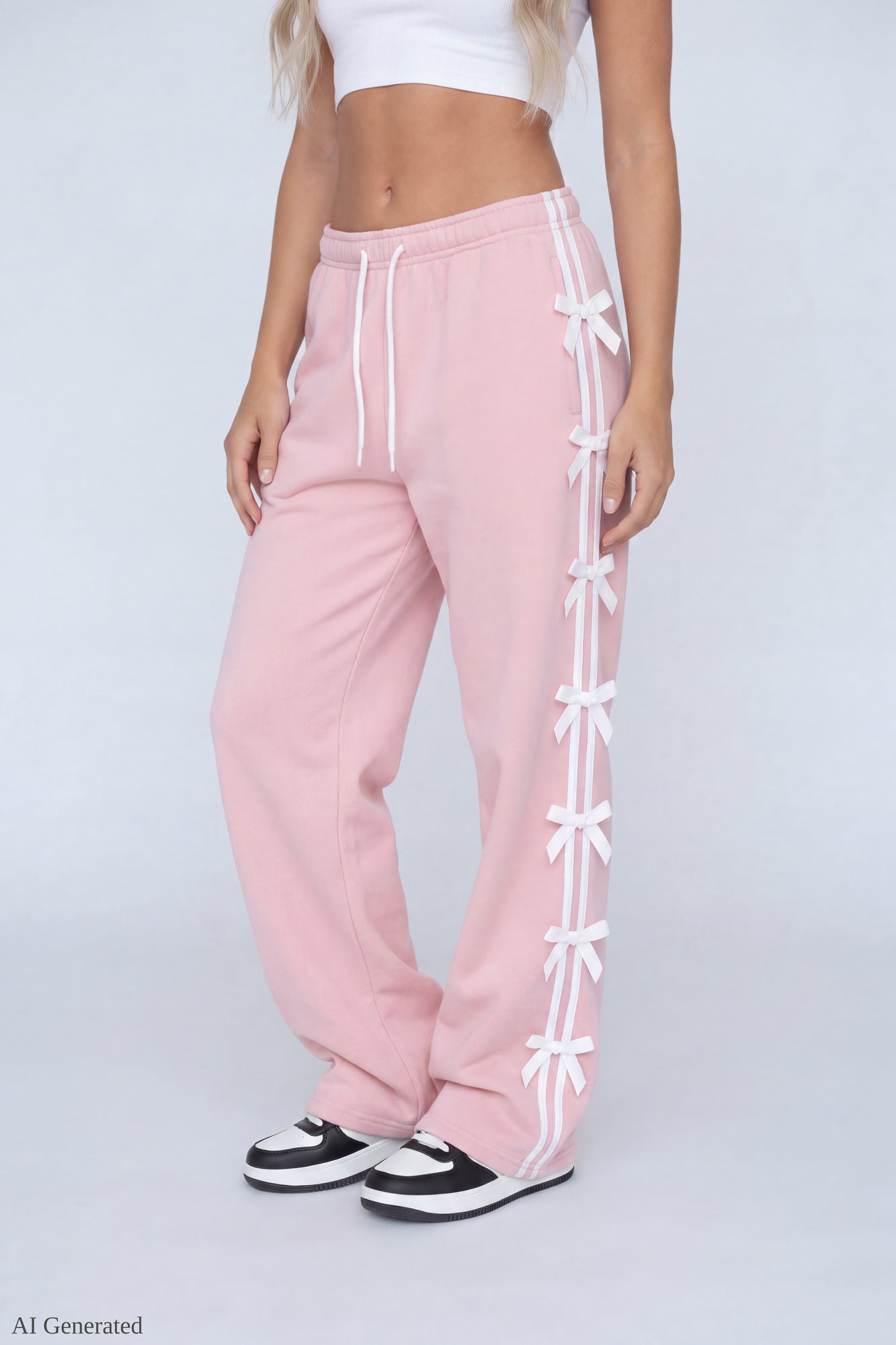 Fleece 3D Bow Wide Leg Sweatpant