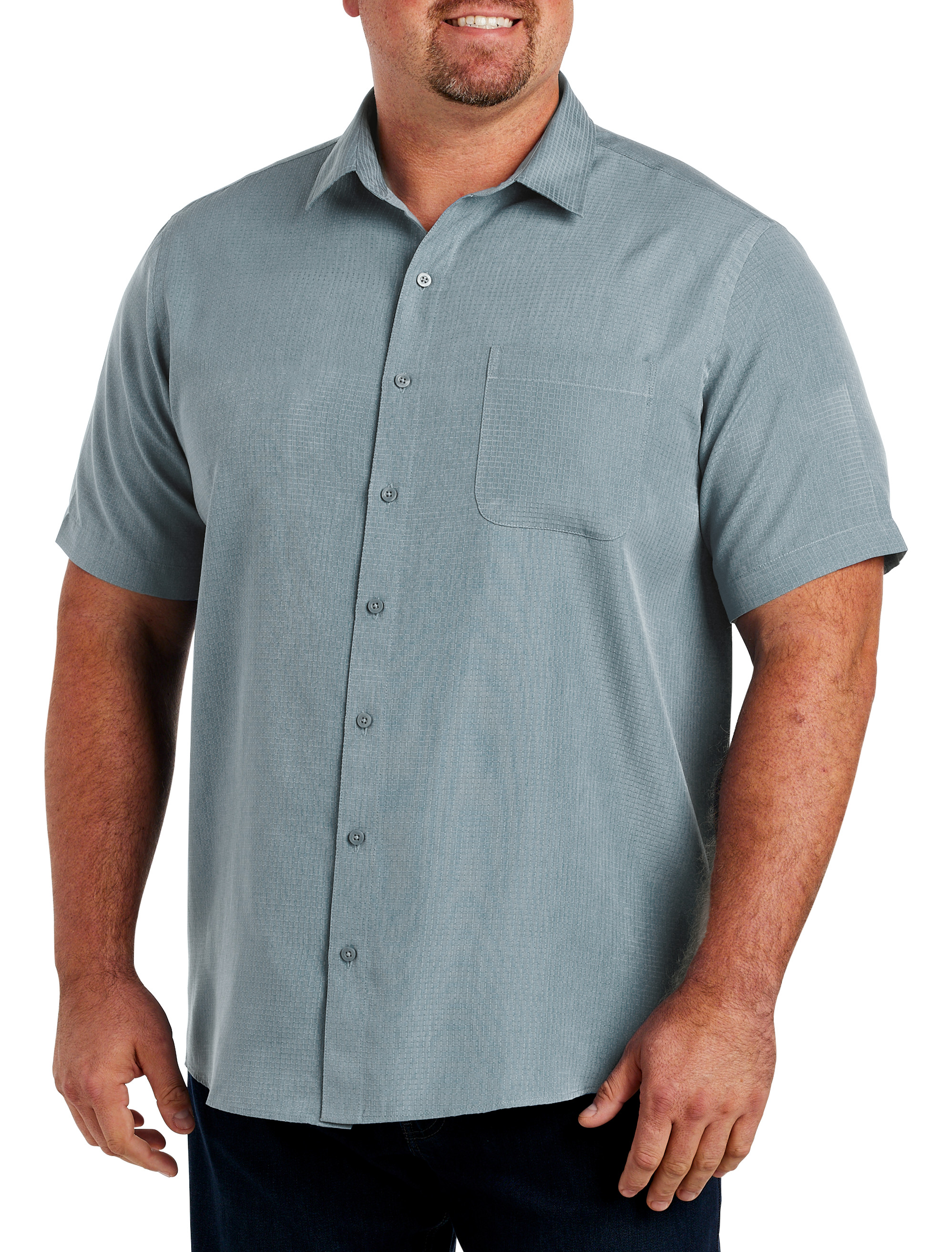 Microfiber Comfort Grid Sport Shirt