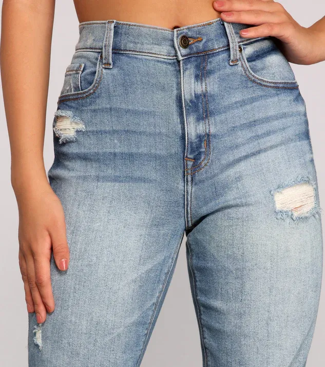 Rocky High-Rise Destructed Boyfriend Jeans