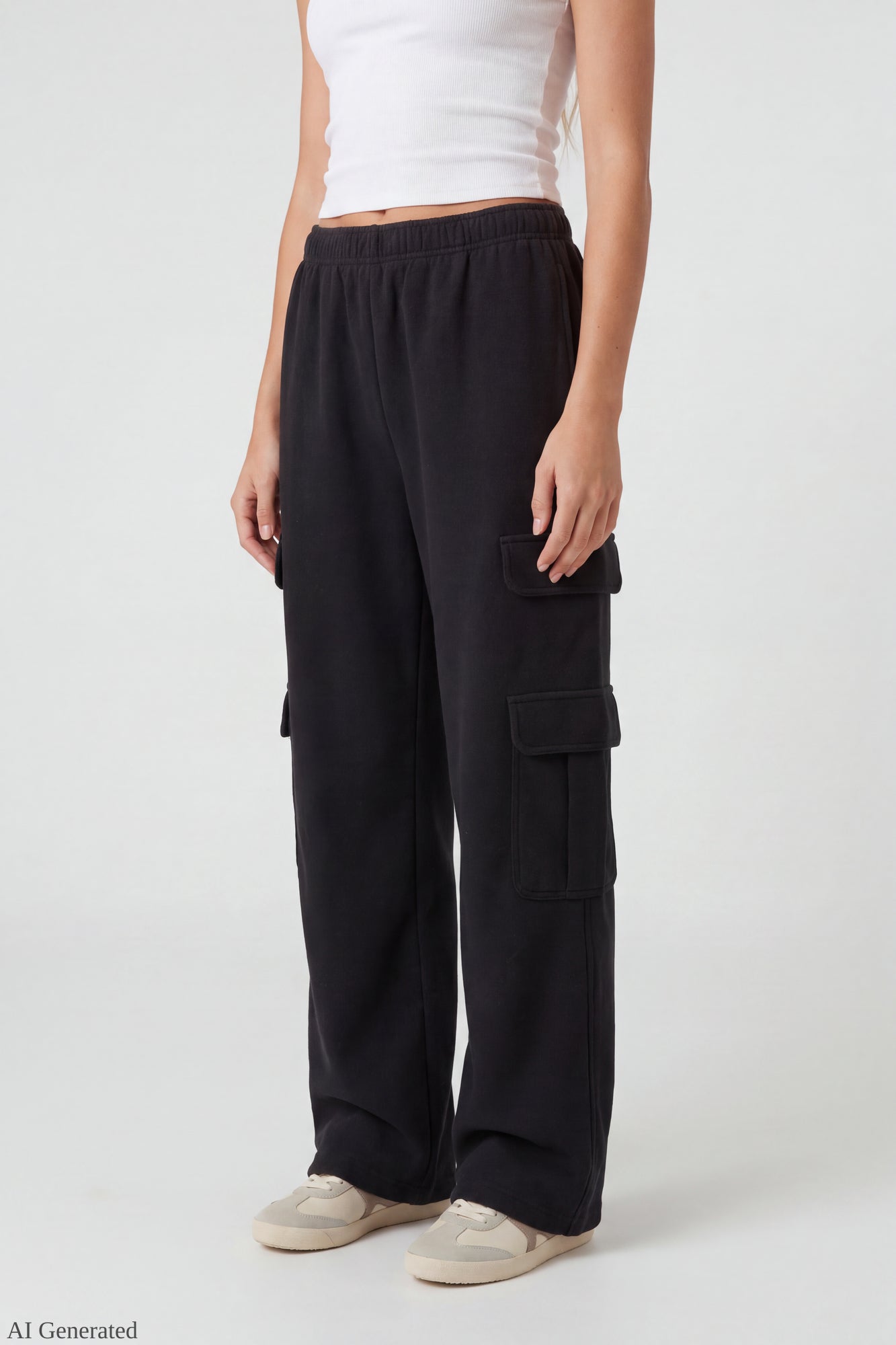 Fleece Ultra-Wide Cargo Sweatpant