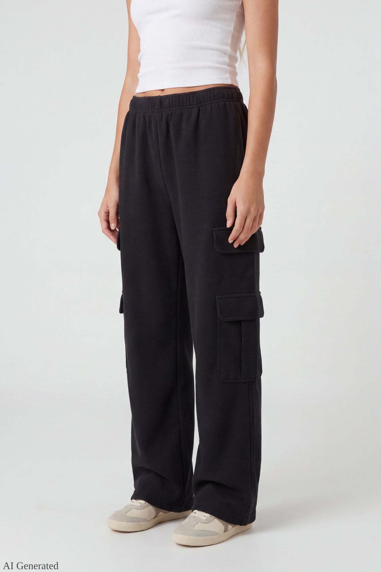 Fleece Ultra-Wide Cargo Sweatpant