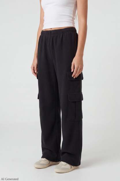 Fleece Ultra-Wide Cargo Sweatpant