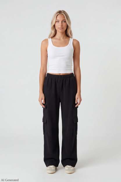 Fleece Ultra-Wide Cargo Sweatpant