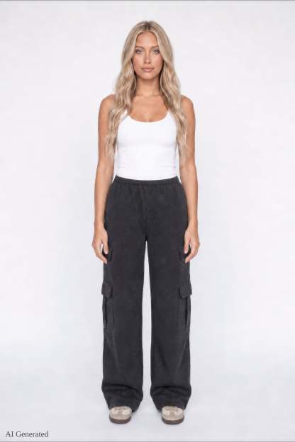 Fleece Ultra-Wide Cargo Sweatpant