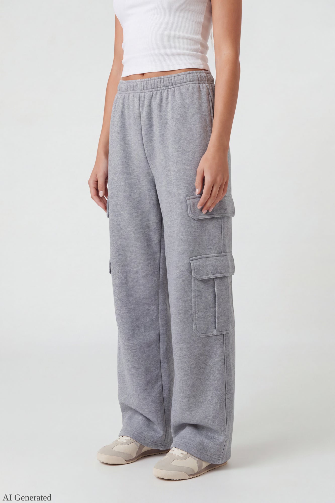 Fleece Ultra-Wide Cargo Sweatpant