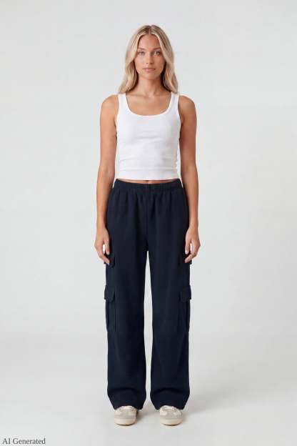 Fleece Ultra-Wide Cargo Sweatpant
