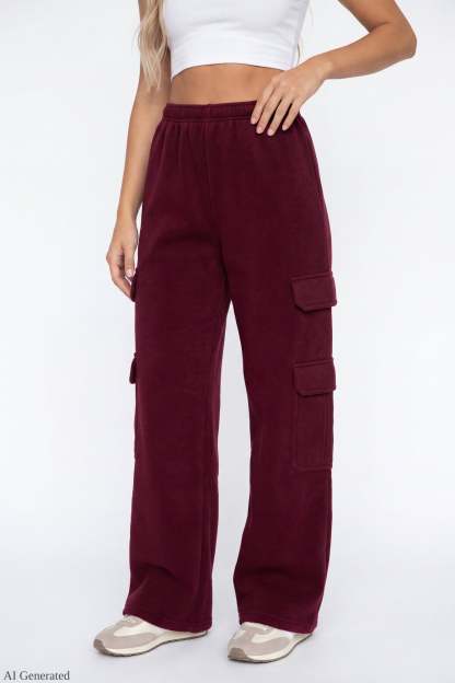 Fleece Ultra-Wide Cargo Sweatpant