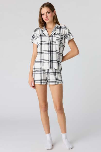 Button-Up Top & Short Pajama Set