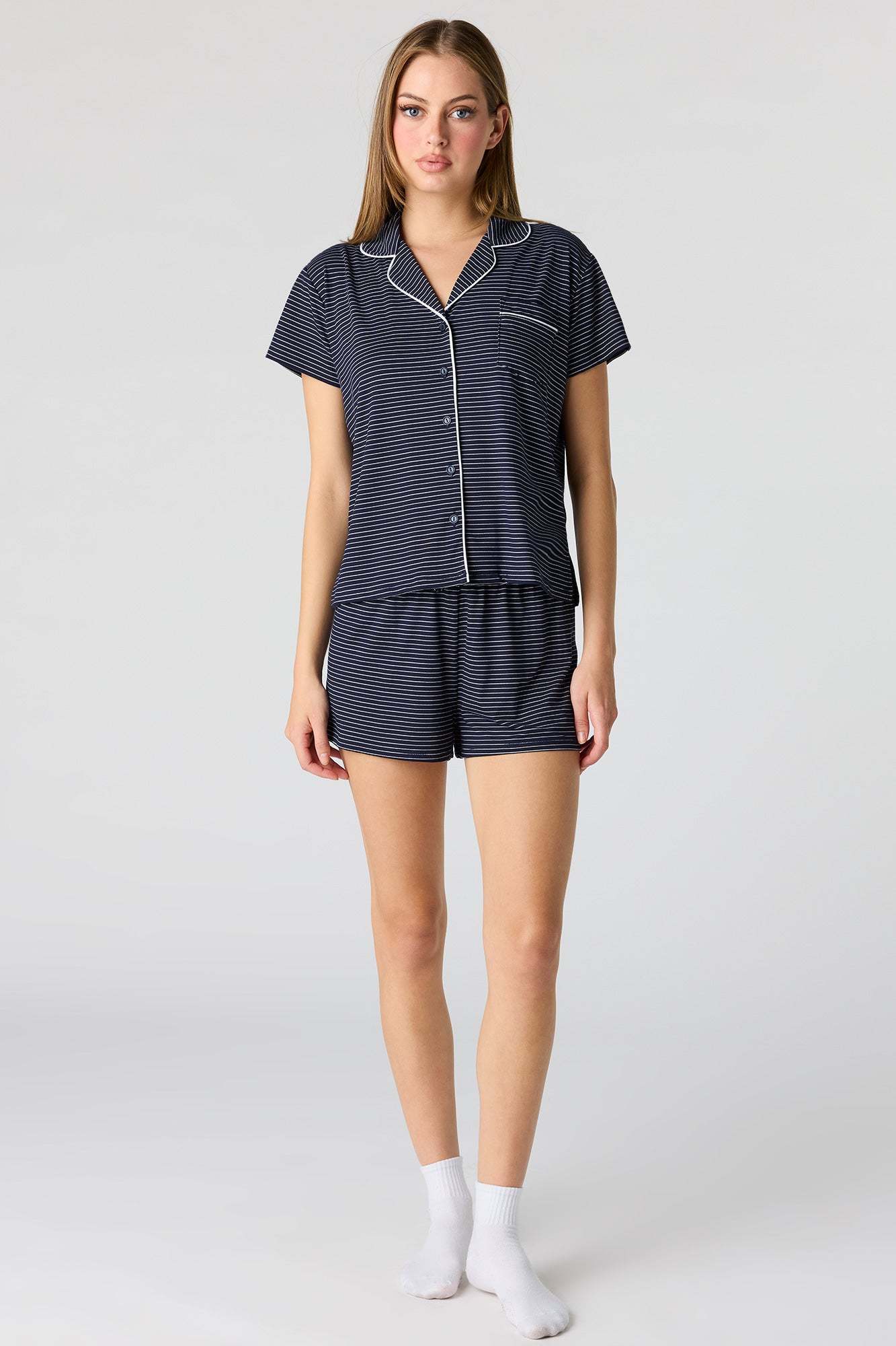 Button-Up Top & Short Pajama Set