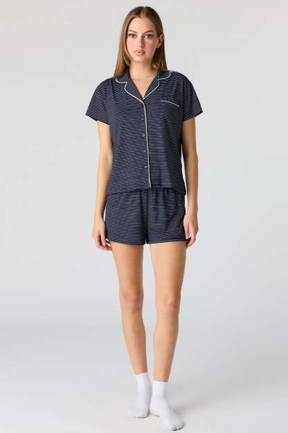 Button-Up Top & Short Pajama Set