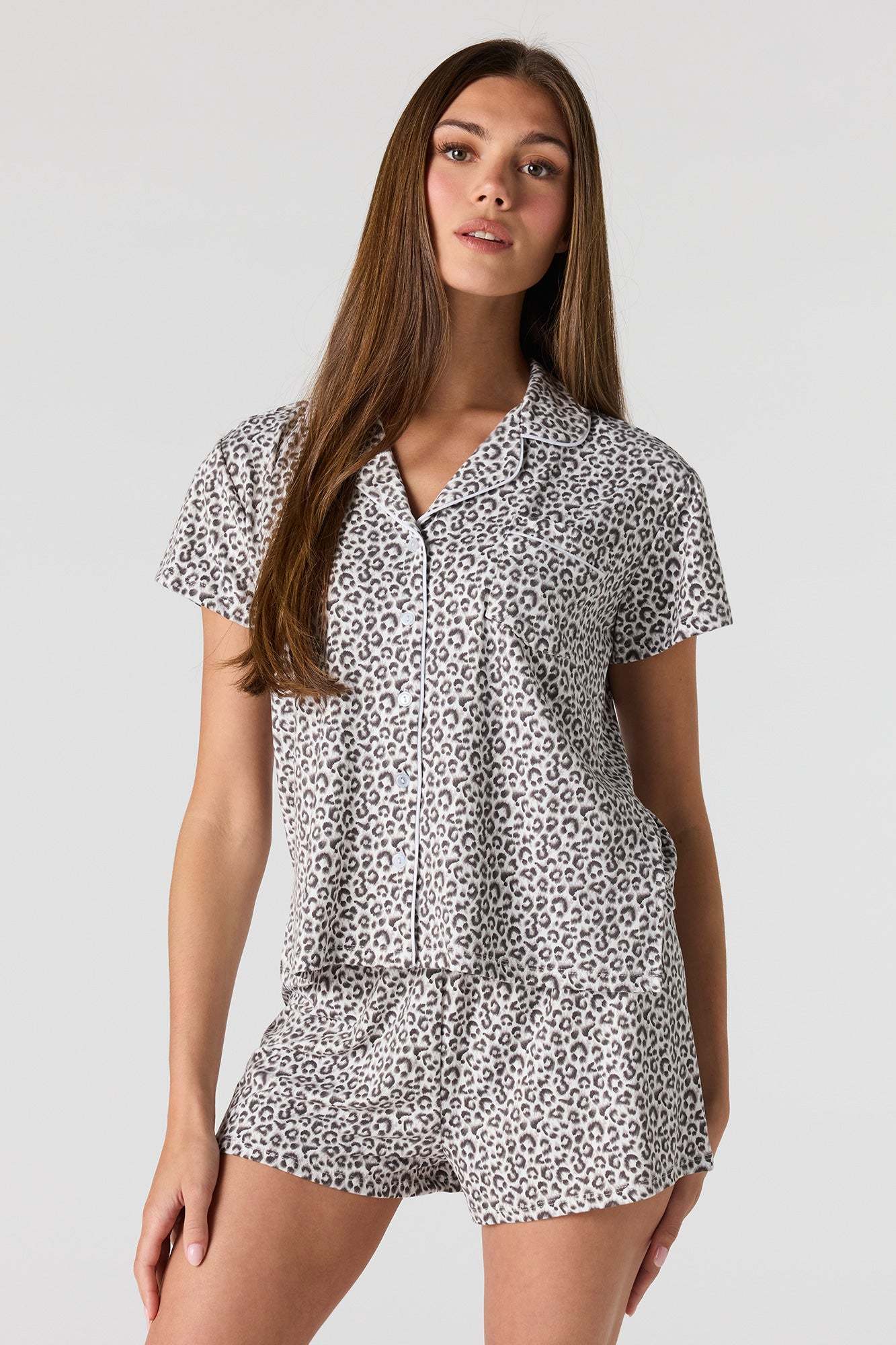 Button-Up Top & Short Pajama Set