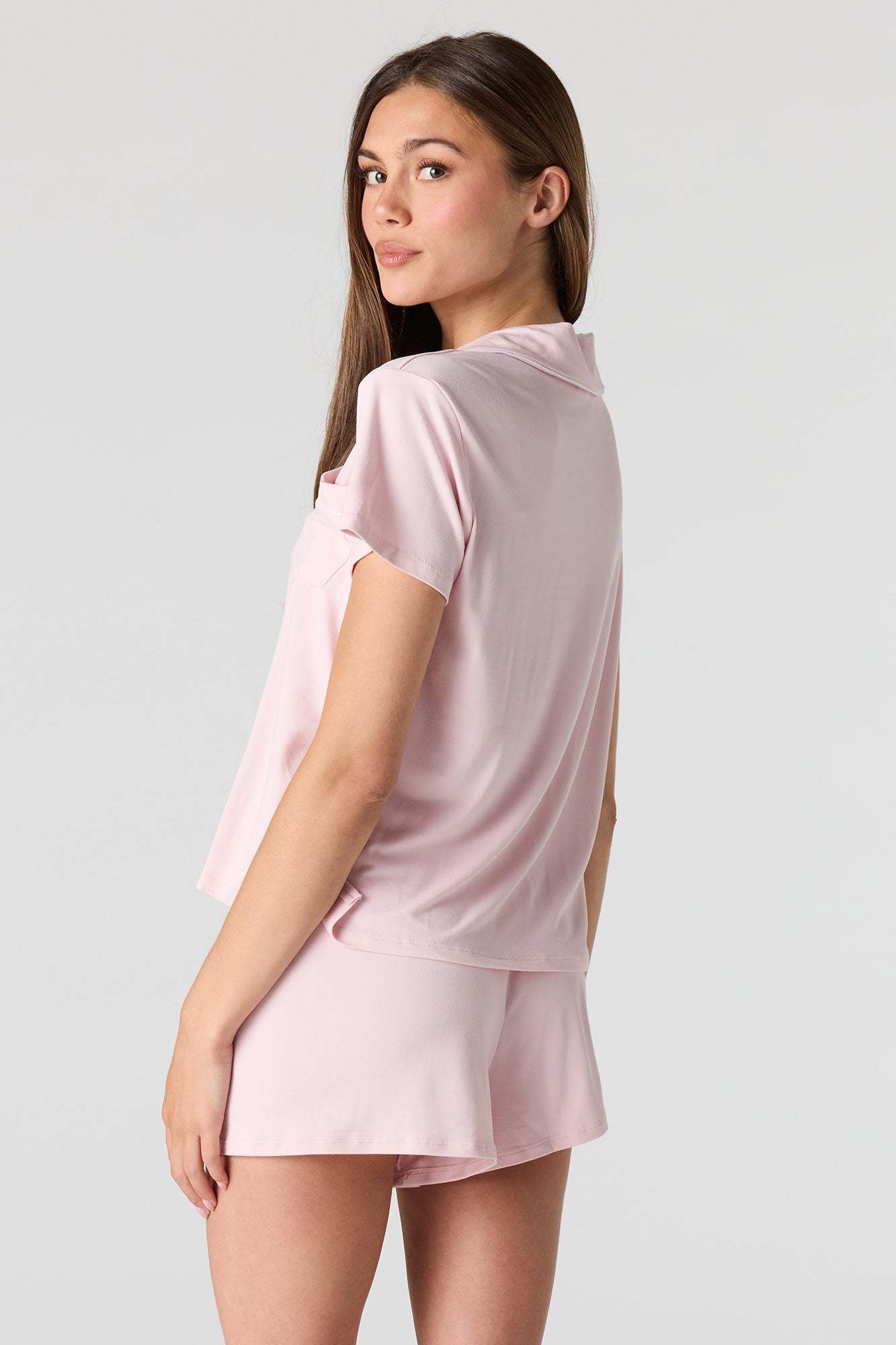 Button-Up Top & Short Pajama Set
