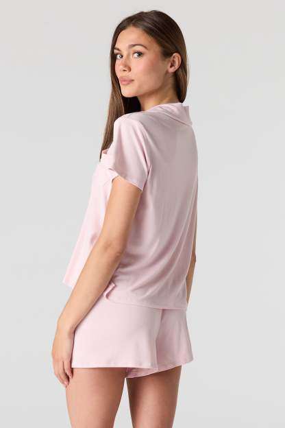 Button-Up Top & Short Pajama Set