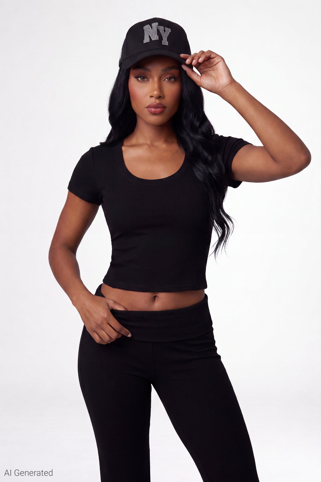 Soft Ribbed T-Shirt & Flare Pant Set