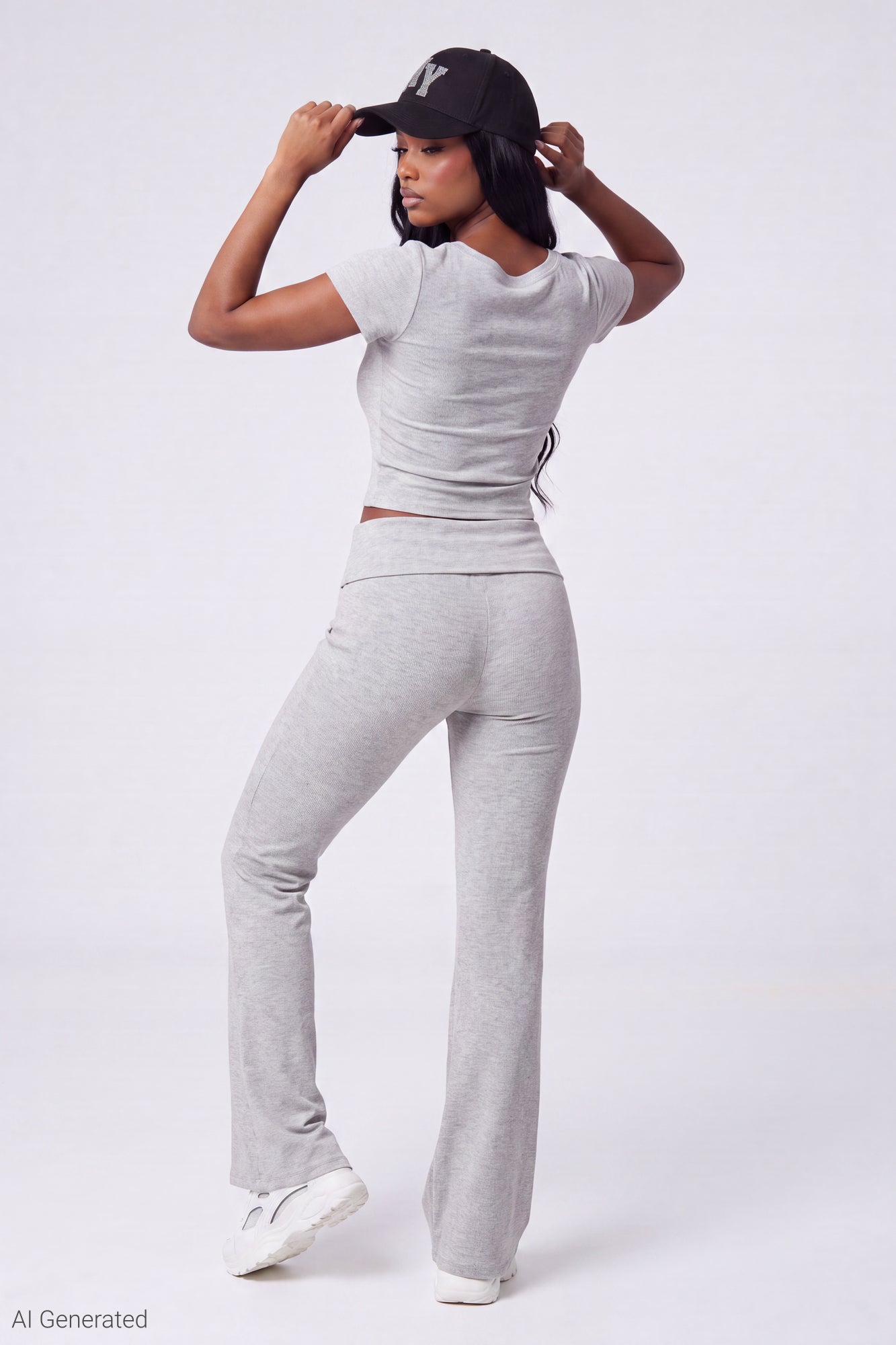 Soft Ribbed T-Shirt & Flare Pant Set
