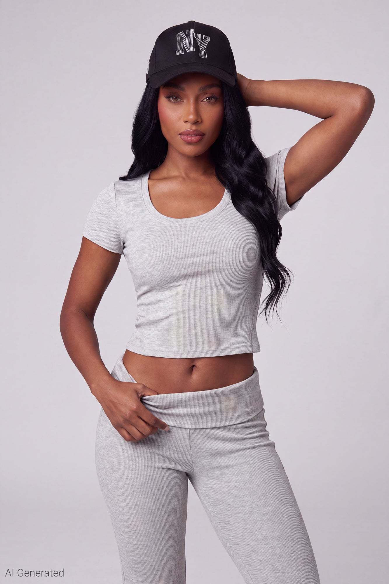 Soft Ribbed T-Shirt & Flare Pant Set