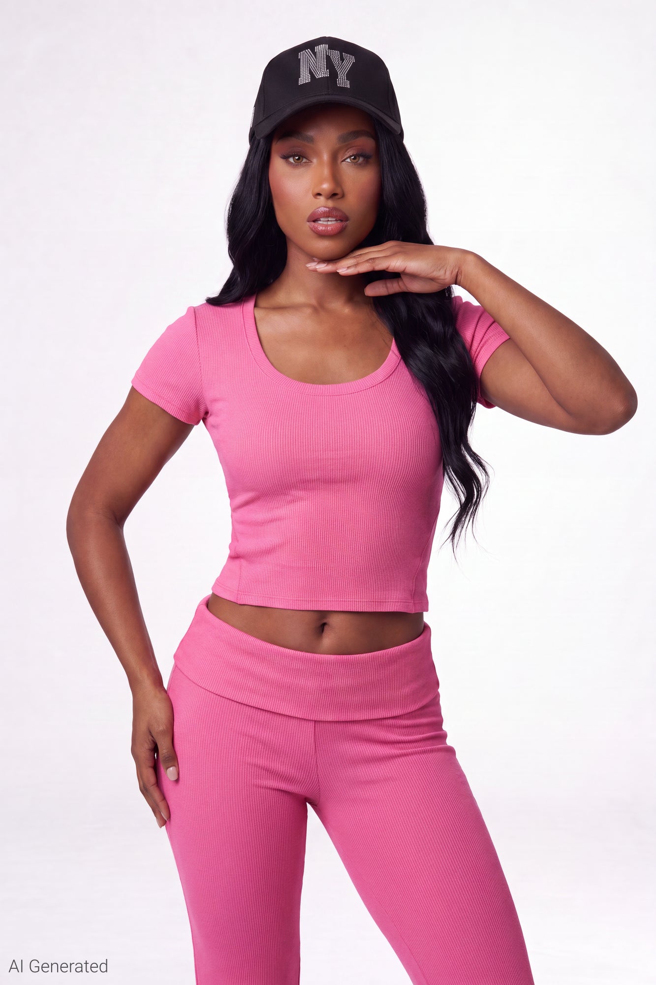 Soft Ribbed T-Shirt & Flare Pant Set