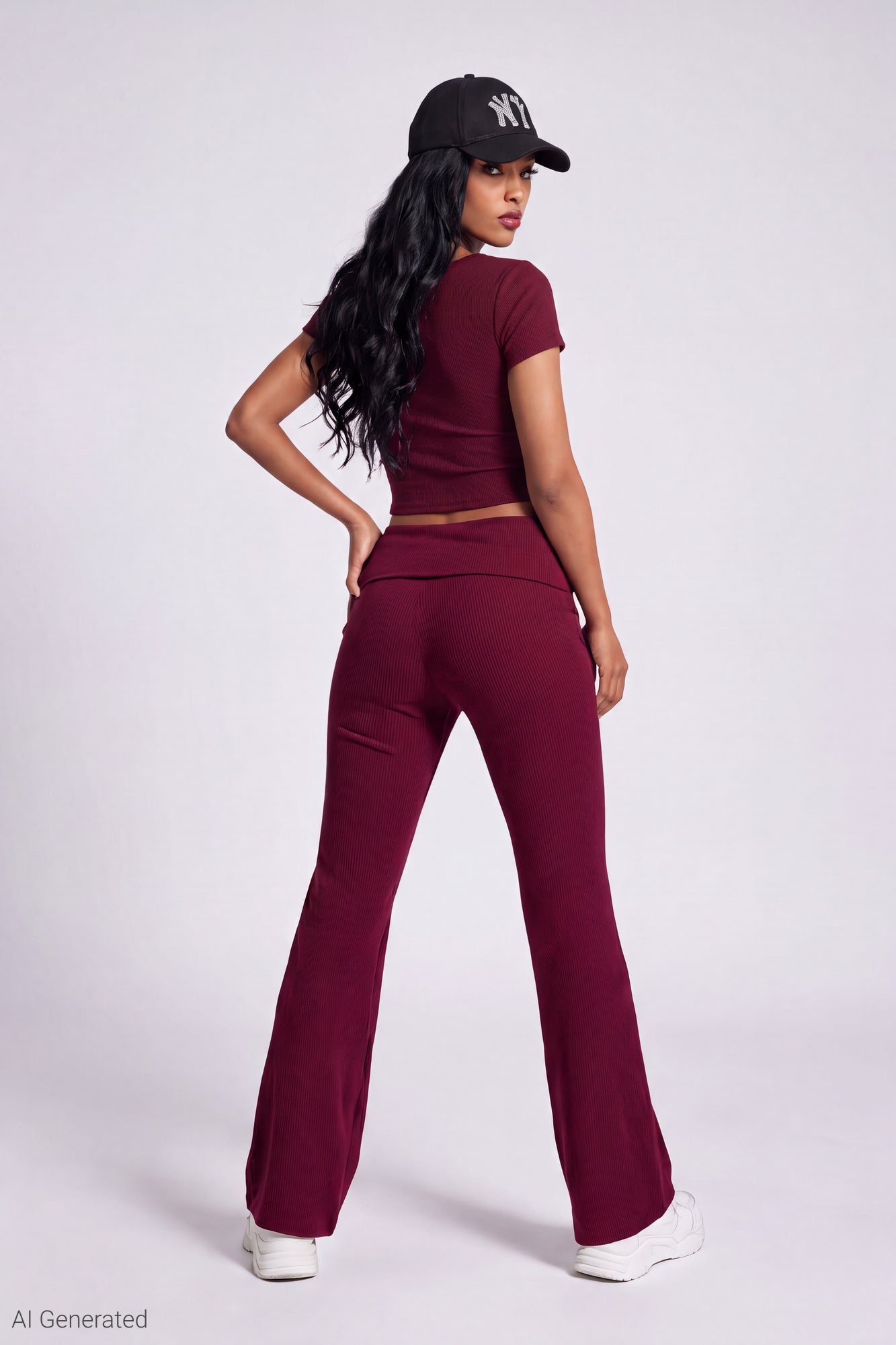 Soft Ribbed T-Shirt & Flare Pant Set