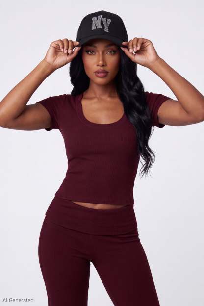 Soft Ribbed T-Shirt & Flare Pant Set