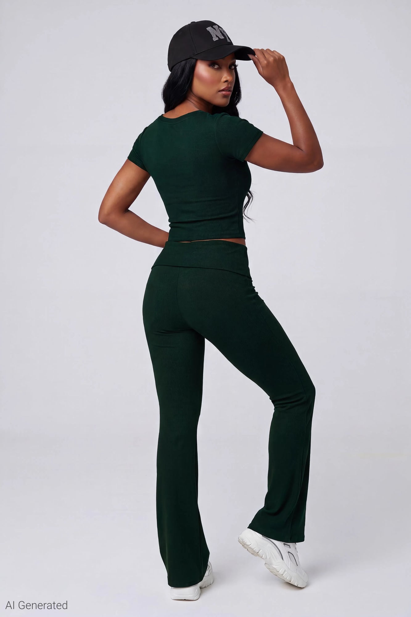 Soft Ribbed T-Shirt & Flare Pant Set