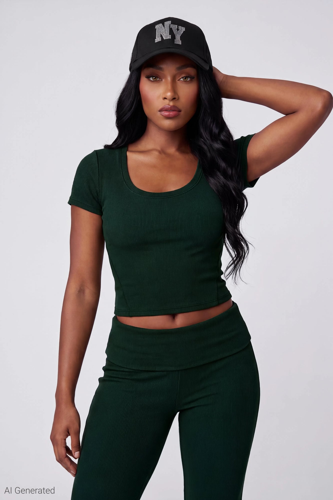 Soft Ribbed T-Shirt & Flare Pant Set