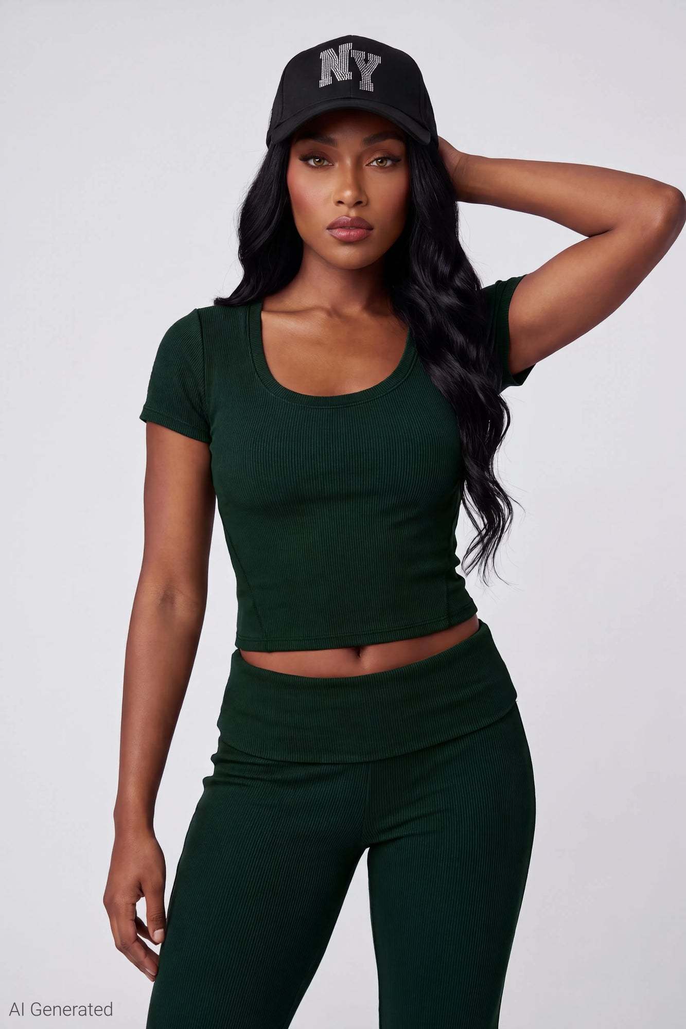 Soft Ribbed T-Shirt & Flare Pant Set