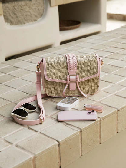 Marina Raffia Straw Crossbody Bag