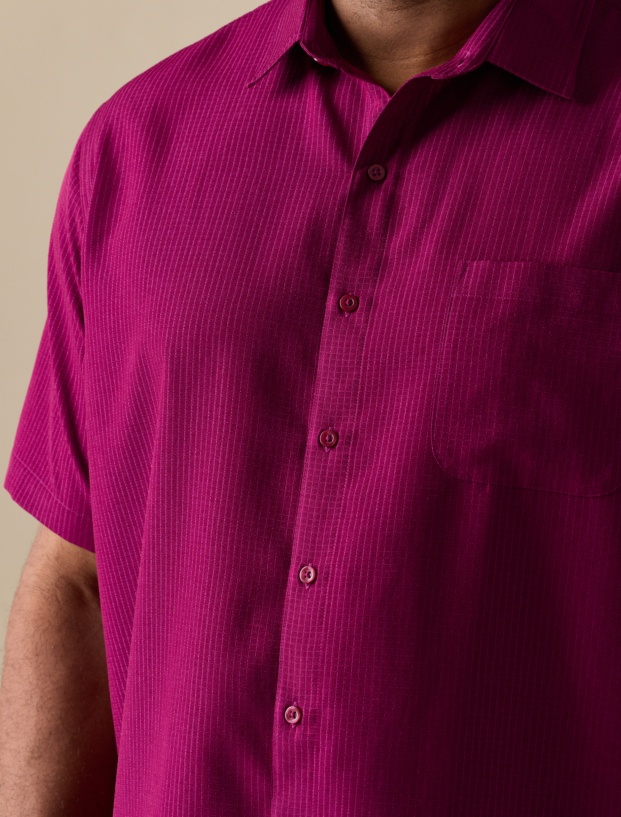 Microfiber Comfort Grid Sport Shirt