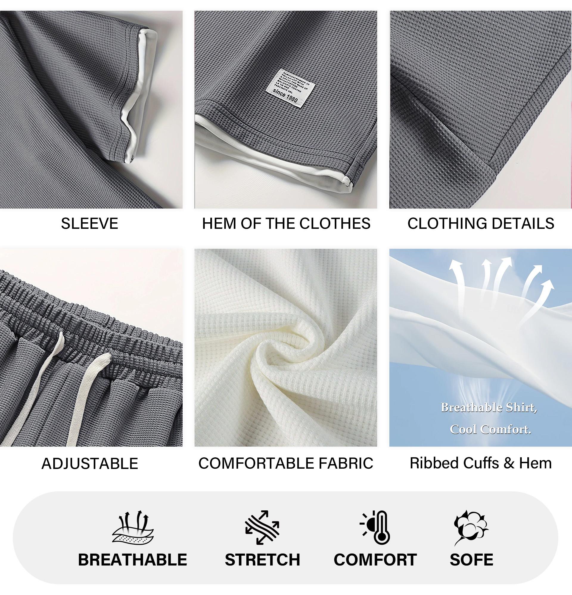 Men's Spring Summer 2-Piece Drawstring Casual Set - Short-Sleeved Shirt & Shorts, Suitable for Everyday Wear & Sports Activities