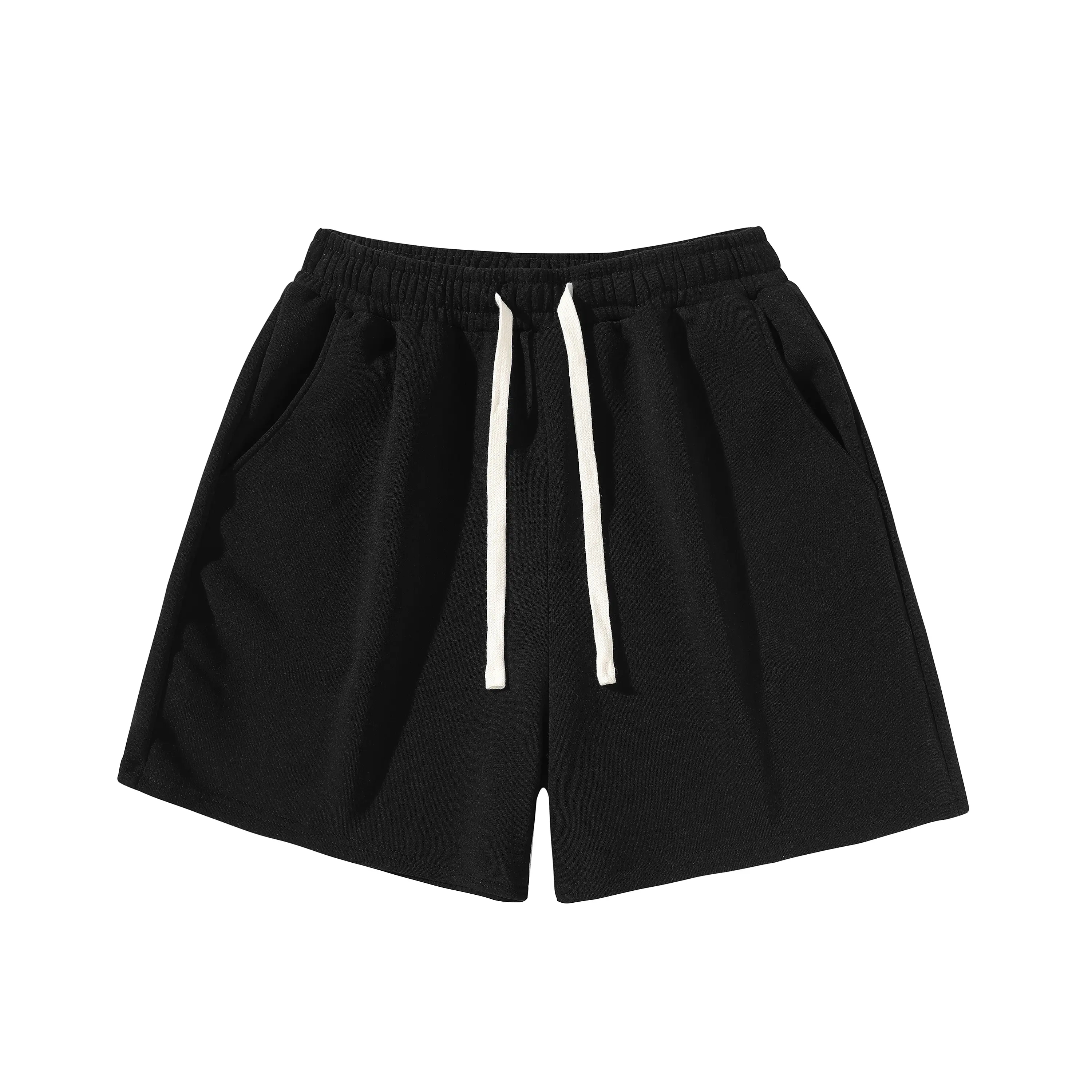 Men's Plain Drawstring Waist Sweat Short Unisex Sport Short