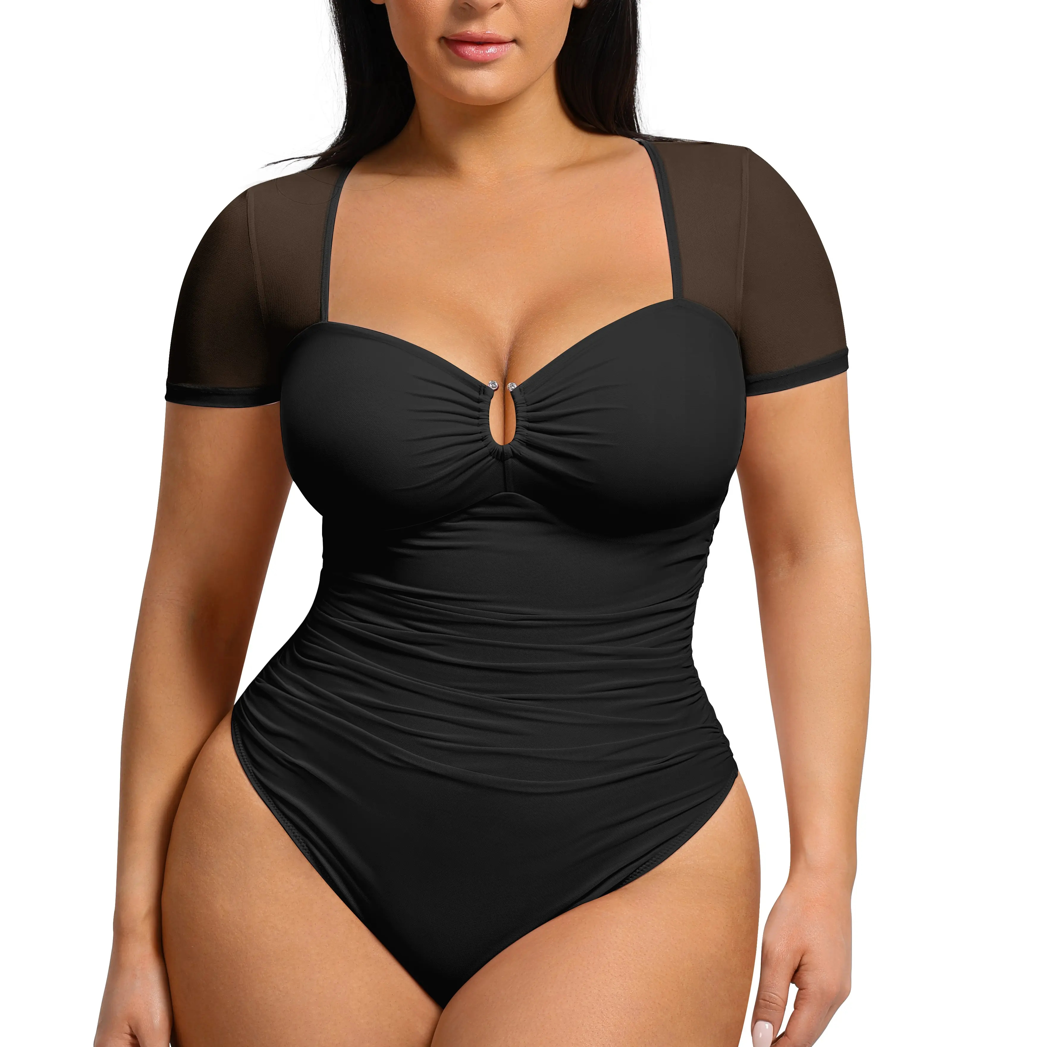 Women's Ultra-Fine Mesh Classic Thong Bodysuit