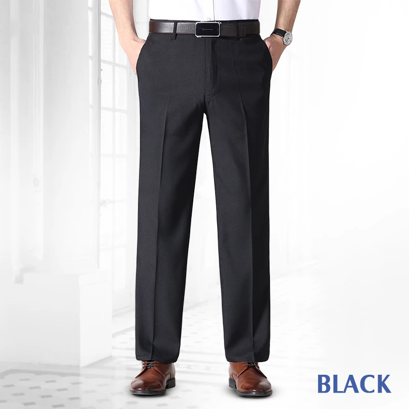 Men’s Pleated Ice Silk High-Waist Comfort Pants