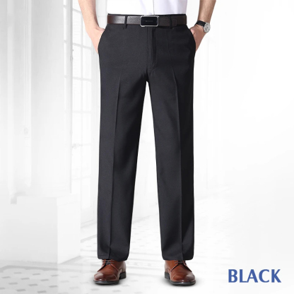 Men’s Pleated Ice Silk High-Waist Comfort Pants