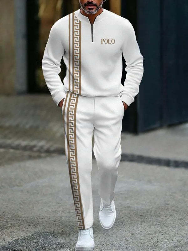 Zipper Long Sleeve Long Pants Two-Piece Set