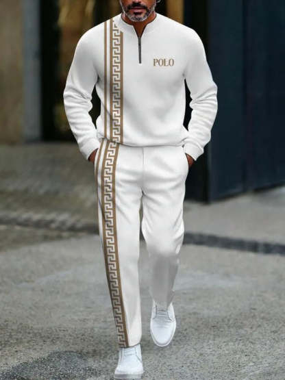 Zipper Long Sleeve Long Pants Two-Piece Set