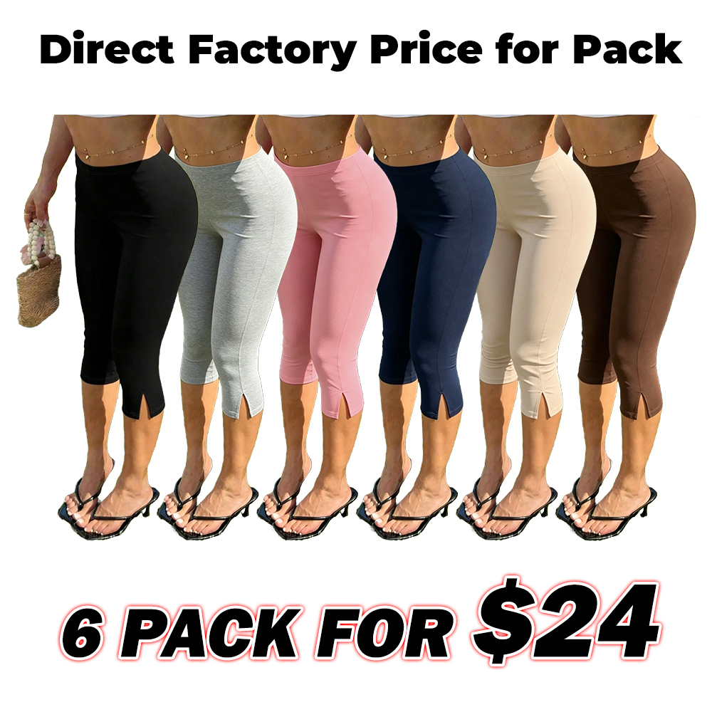 ⏰Last Day Sale🔥Women's High-Waisted Split Cropped Tight Pants